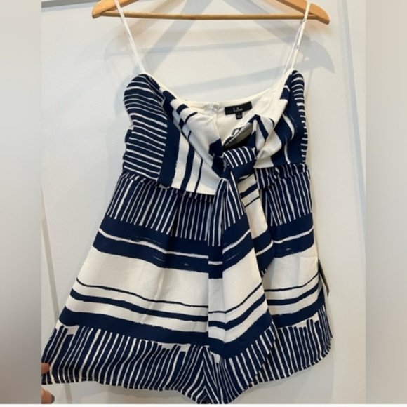 Lulus Delphi Blue &White Romper - Picture 3 of 9